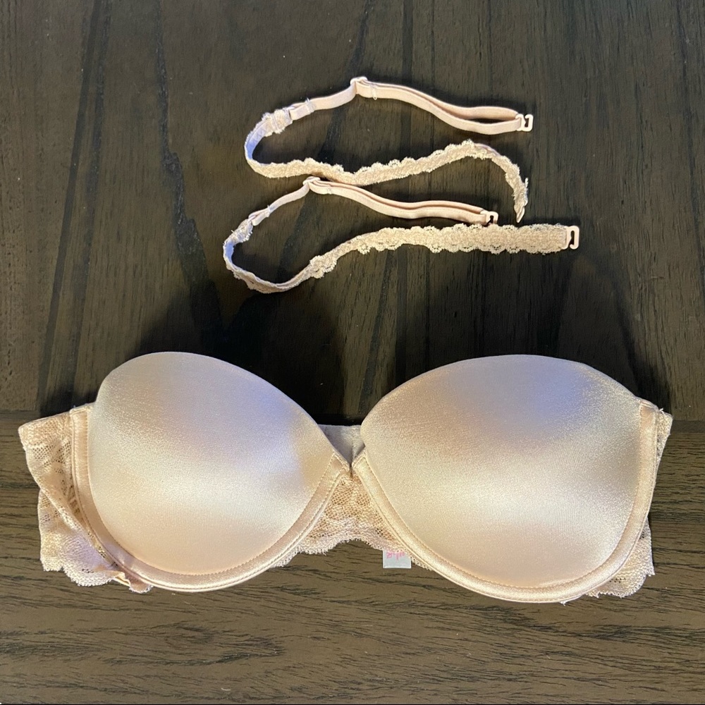 Like new - VS pink nude multi-way / strapless push up bra